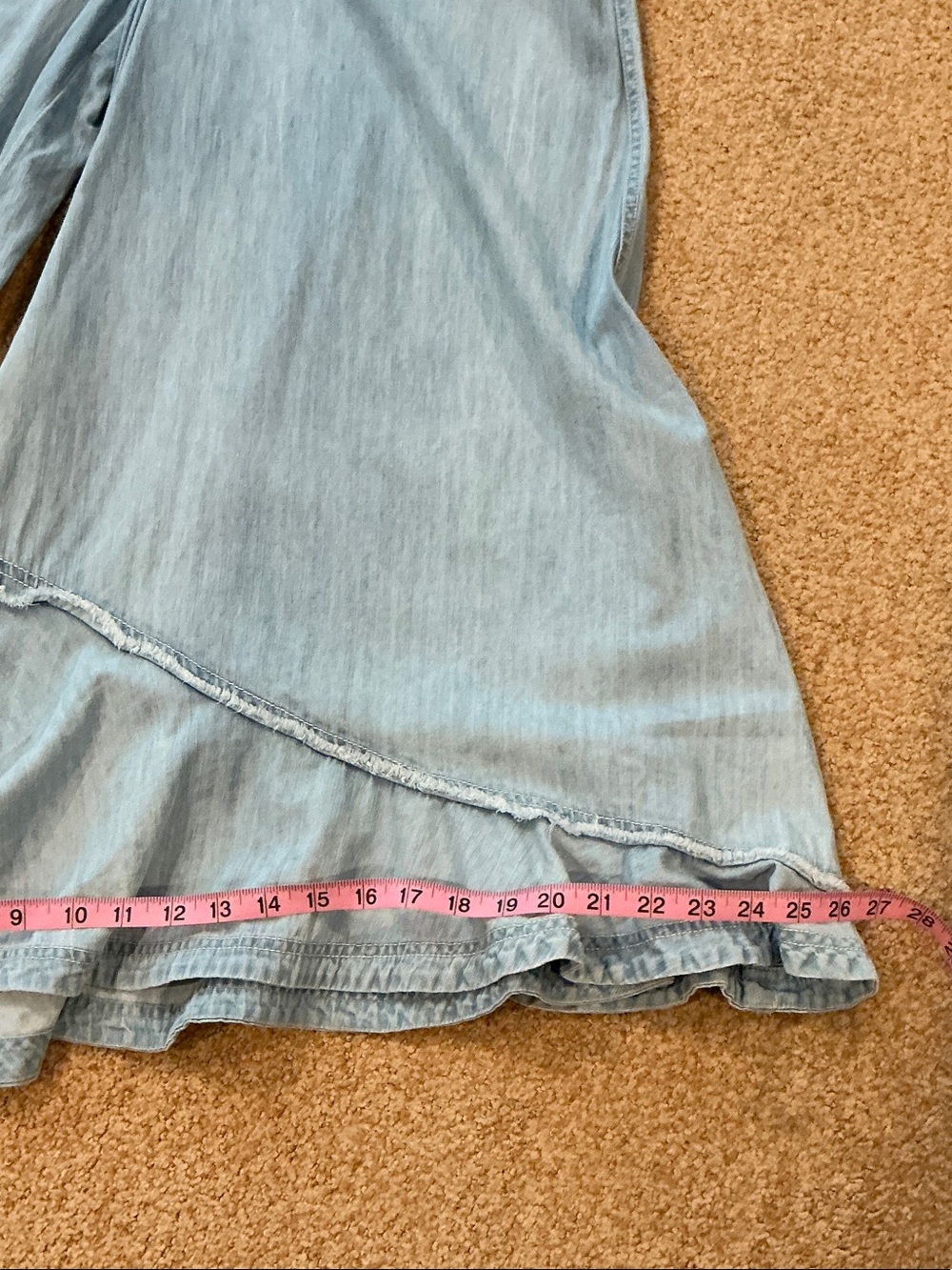 Pilcro Light Blue Wide-Leg Ruffle-Hem Jeans - Picture 6 of 6